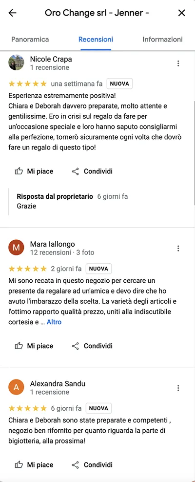 Recensioni compro oro Roma Monteverde