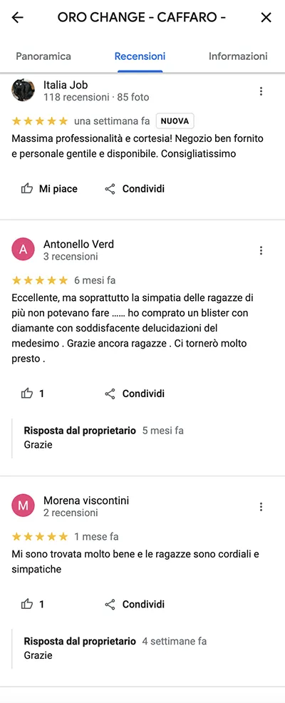 Recensioni compro oro Roma Garbatella