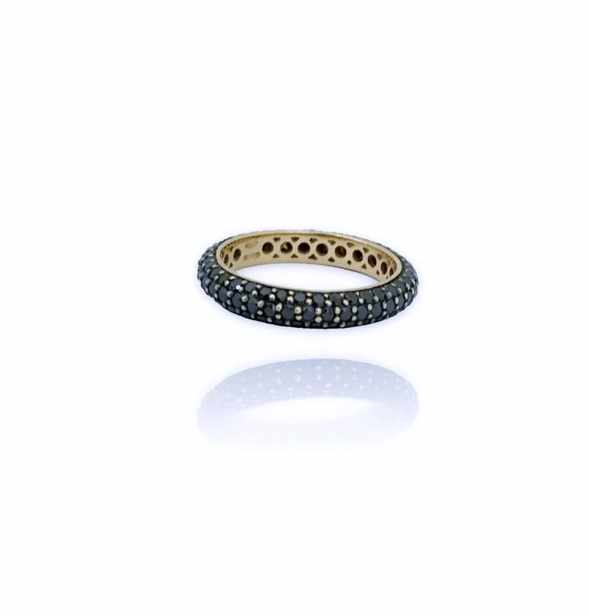 Anello eternity oro rosa e diamanti neri