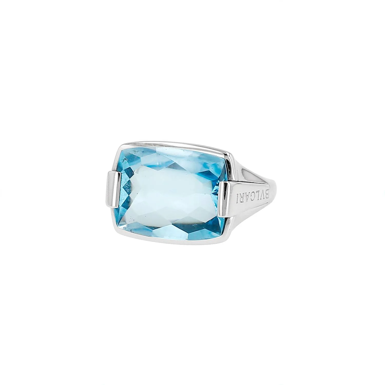 Anello Bulgari Metropolis in oro bianco con topazio