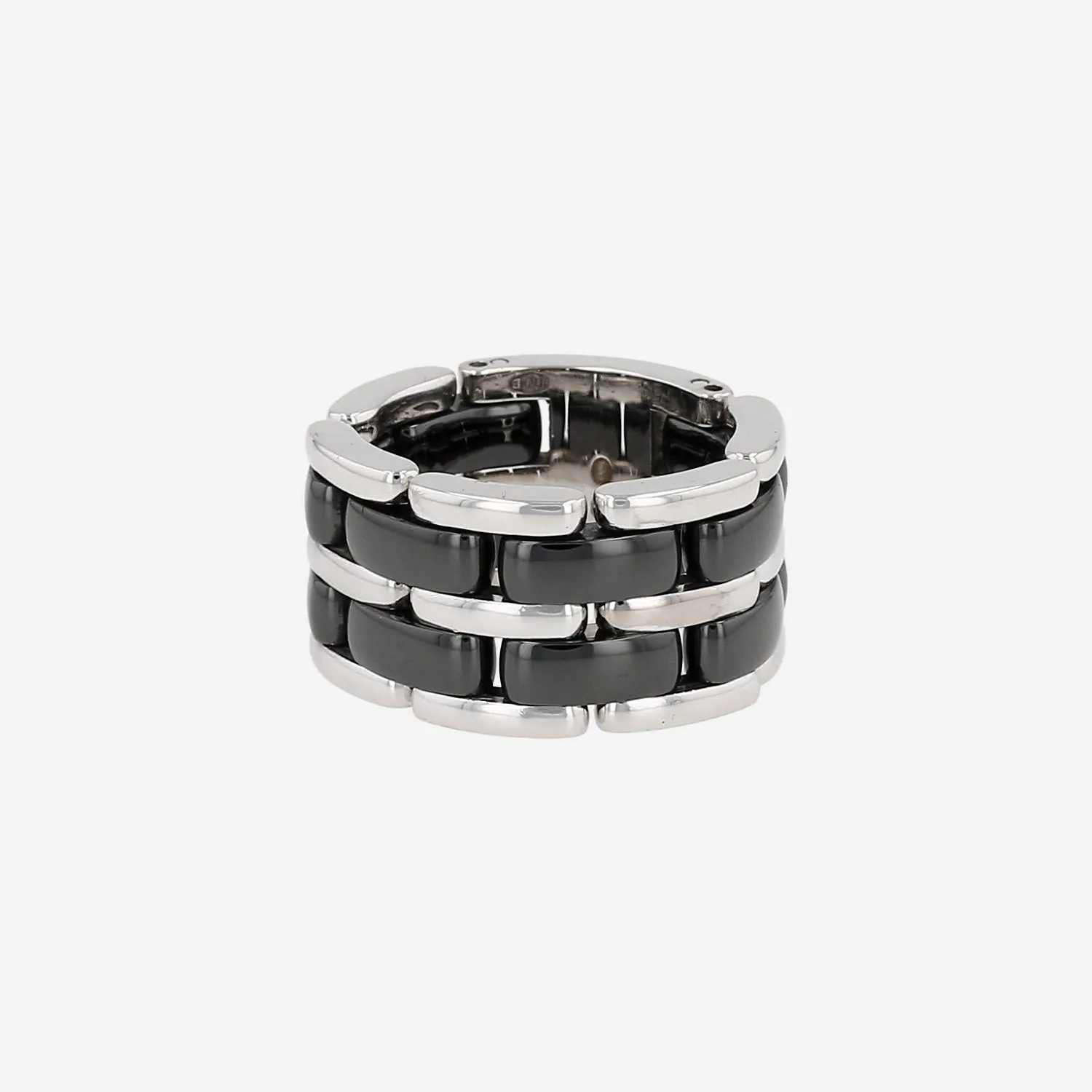 Anello Chanel Ultra in oro bianco e ceramica nera