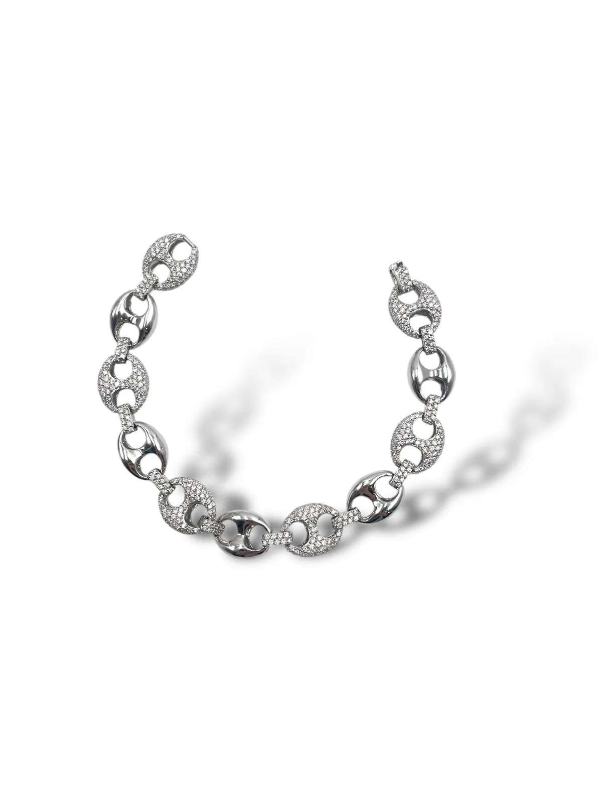 Bracciale maglia marinara in oro bianco 18 kt