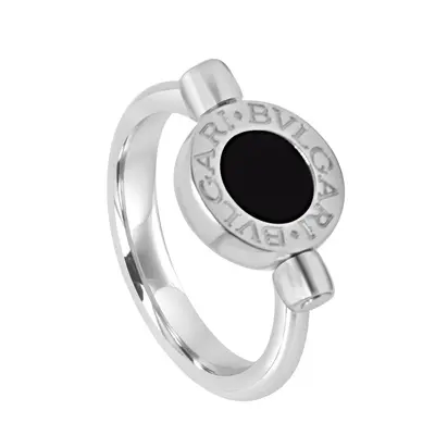Anello bulgari girevole diamanti e onice rigenerato