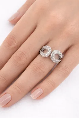 Anello oro bianco con diamanti