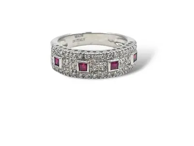 Anello RE CARLO diamanti a rubini usato