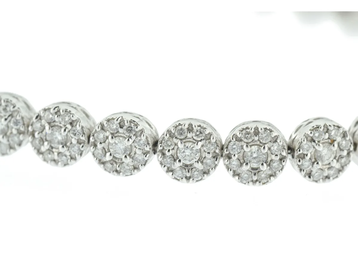 Bracciale nuovo in oro bianco 18 kt con pavé di diamanti