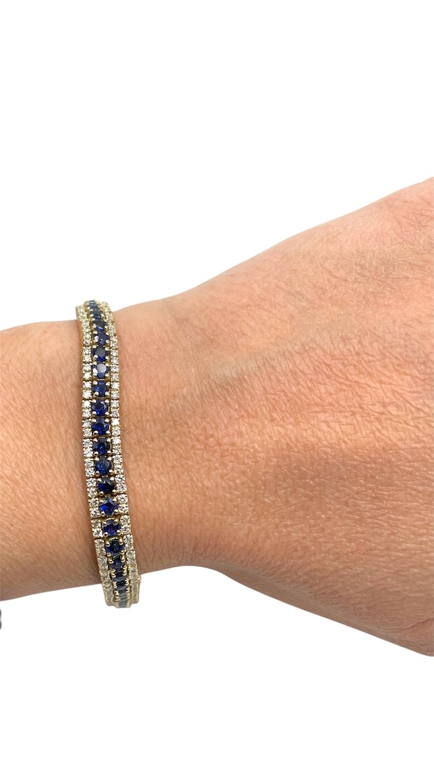 bracciale in oro giallo, zaffiri e diamanti ad un prezzo speciale