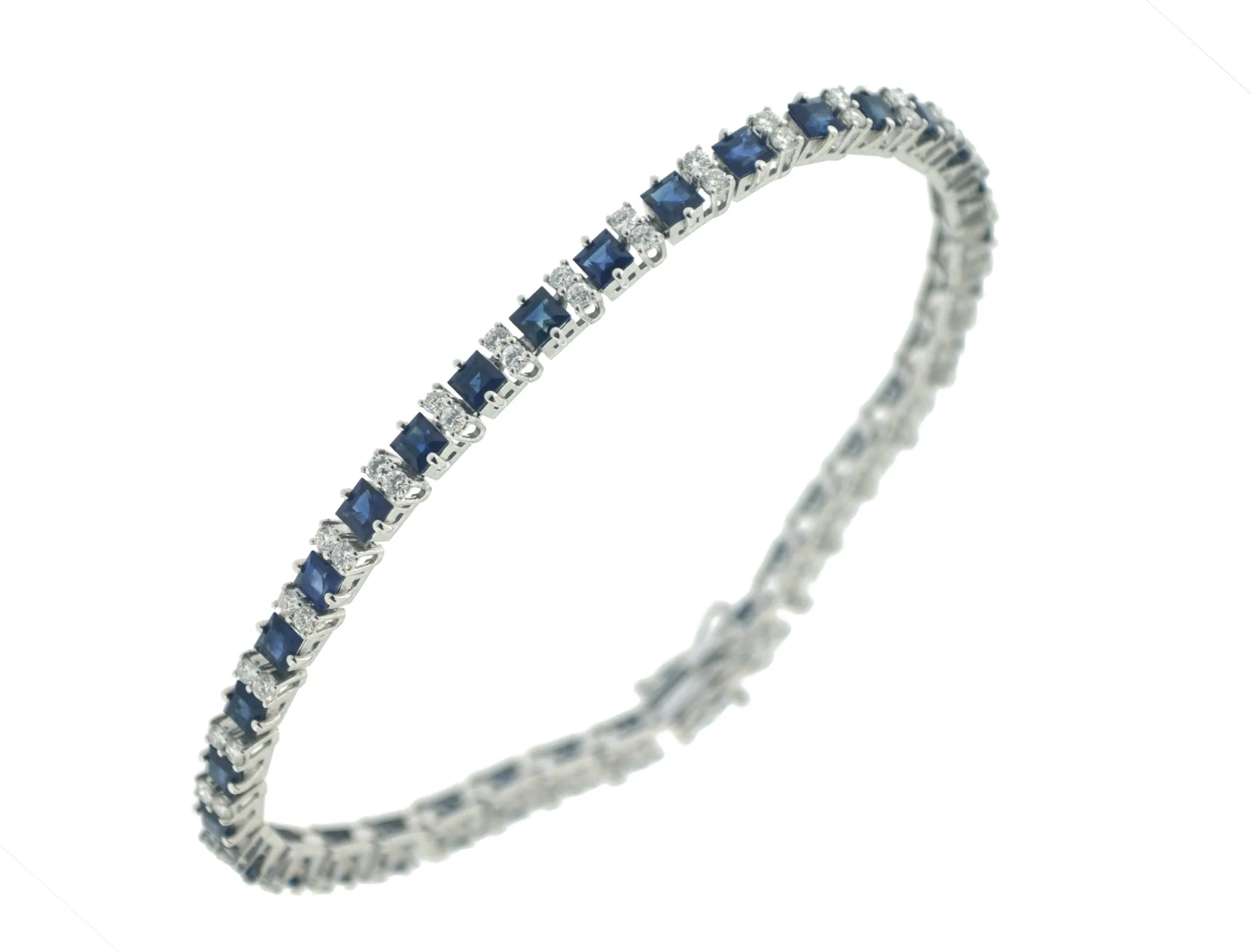 Bracciale Oro Bianco Zaffiri e Diamanti