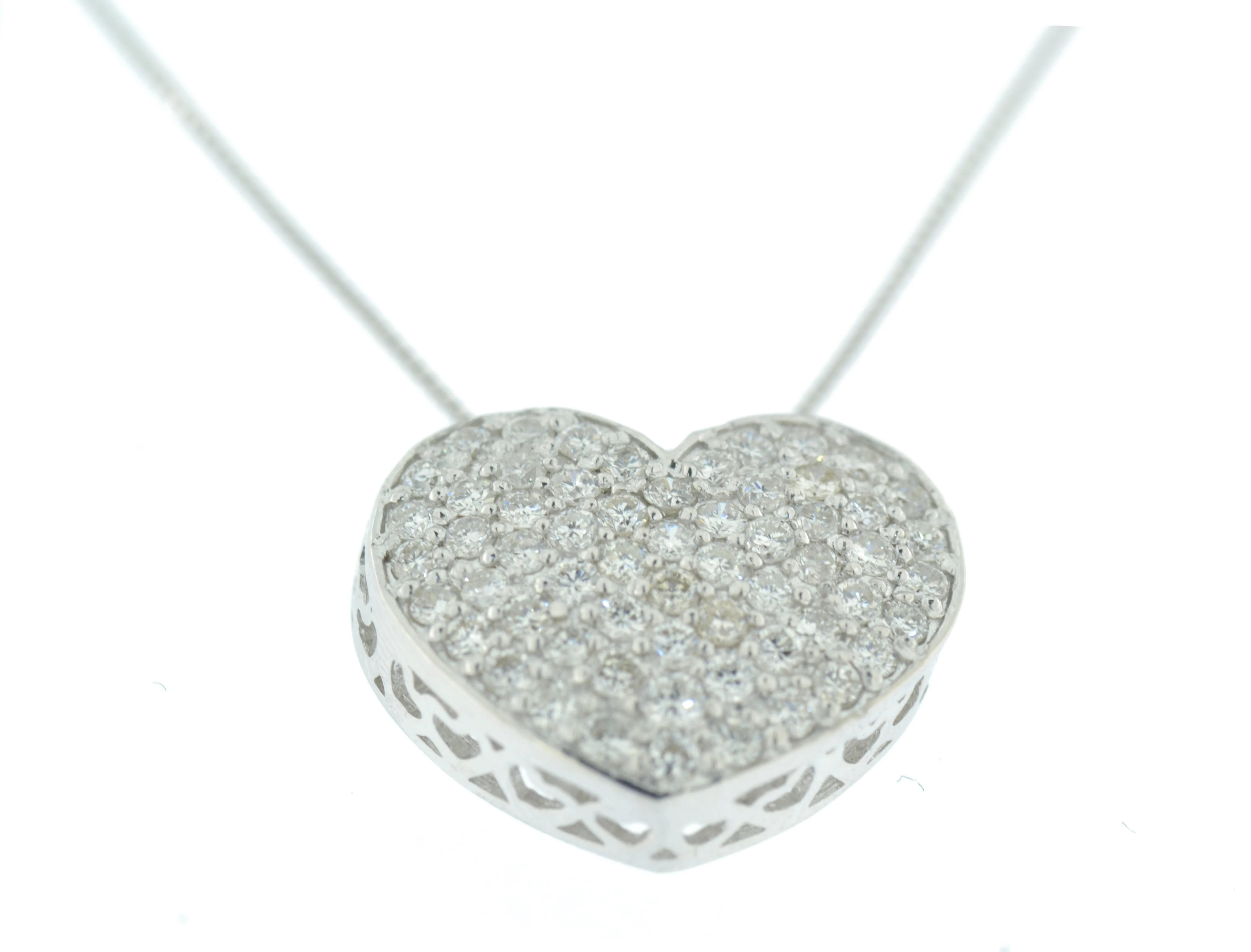 Ciondolo cuore in oro bianco