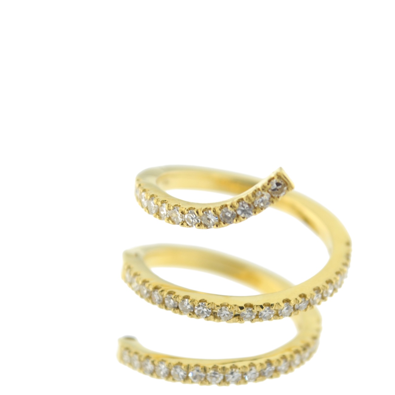 Anello Vortice Oro Giallo e Diamanti