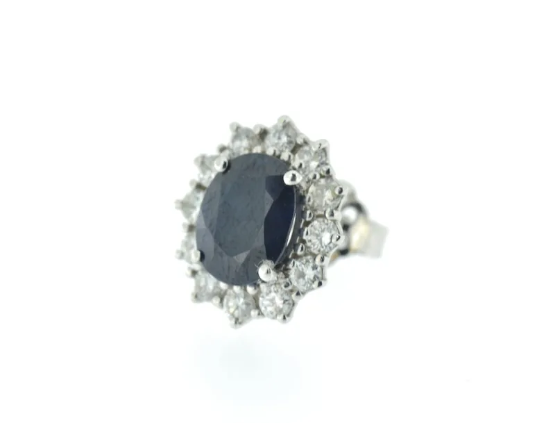 Orecchini oro bianco 18kt zaffiri diamanti