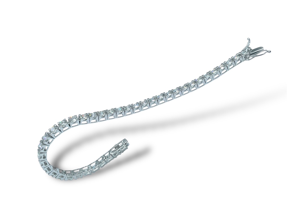 Bracciale Tennis in Oro Bianco con Diamanti