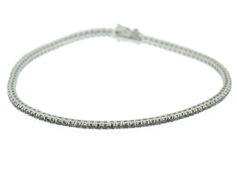 Tennis oro bianco diamanti neri 18cm