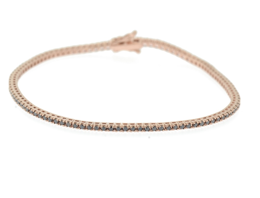 Tennis oro rosa diamanti neri 18cm