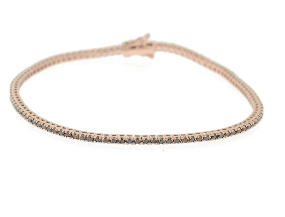Tennis oro rosa diamanti neri 18cm