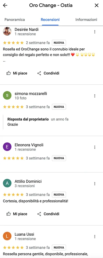 Recensioni compro oro Ostia