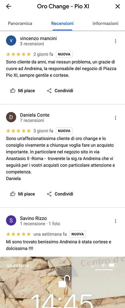 Recensioni compro oro Roma Aurelio/Vaticano