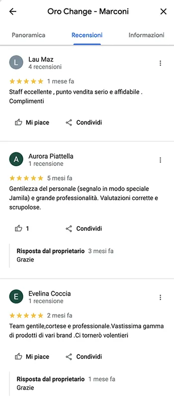 Recensioni compro oro Roma Marconi