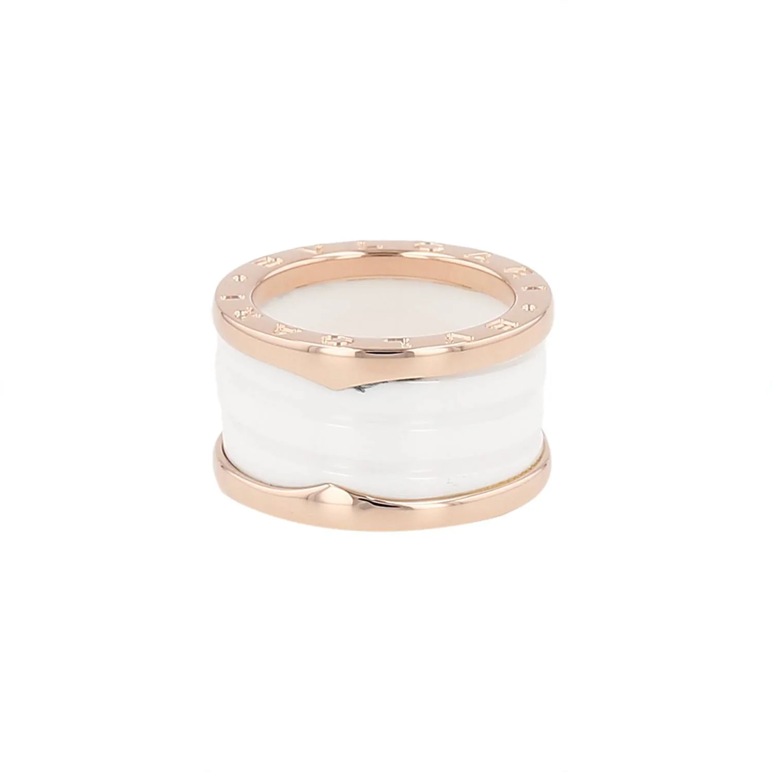 Anello Bvlgari b zero oro rosa e ceramica bianca