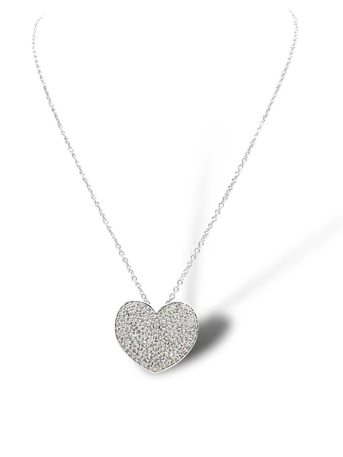 Collana cuore Big pavè di diamanti