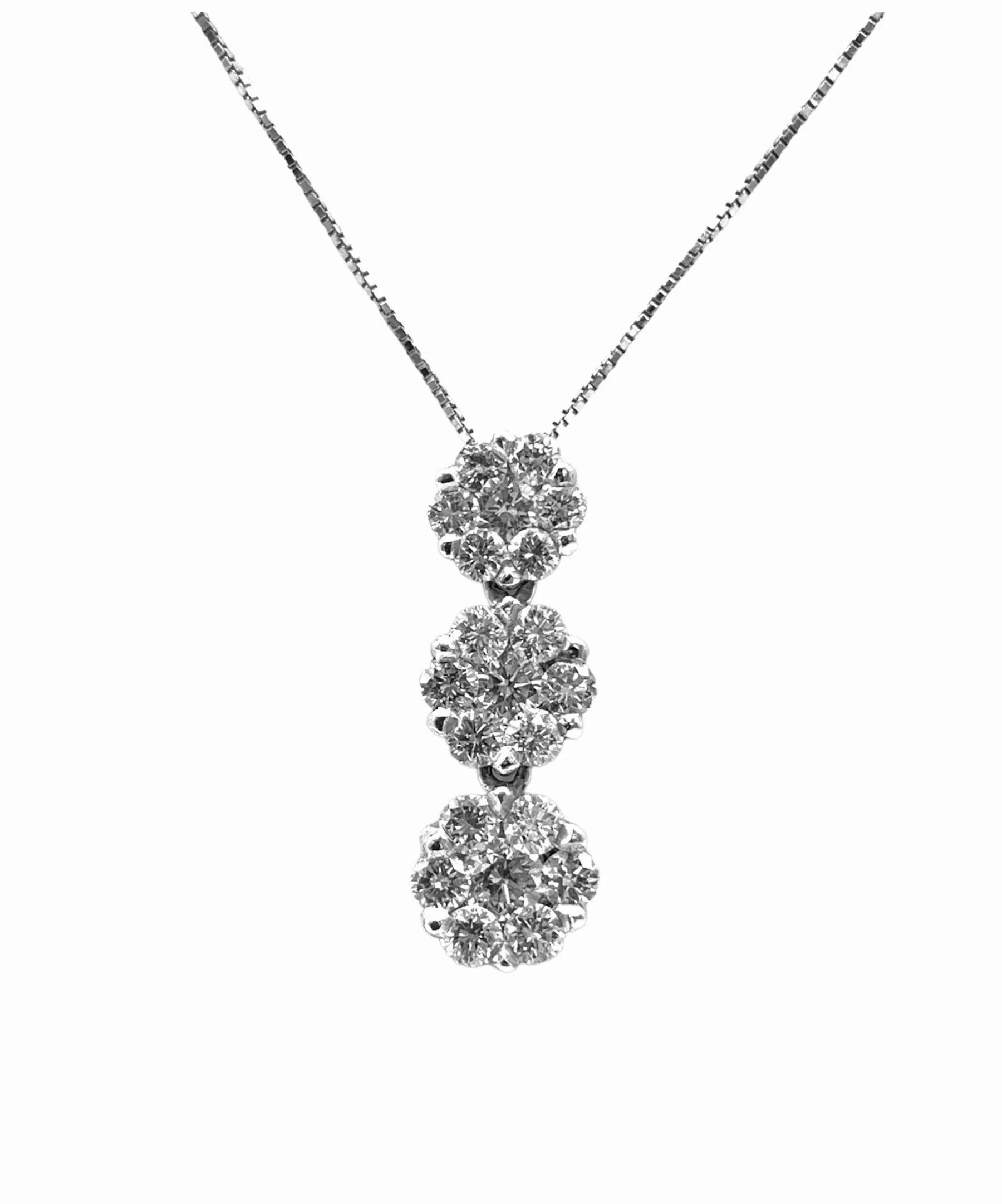 Collana con 3 fiori di diamanti