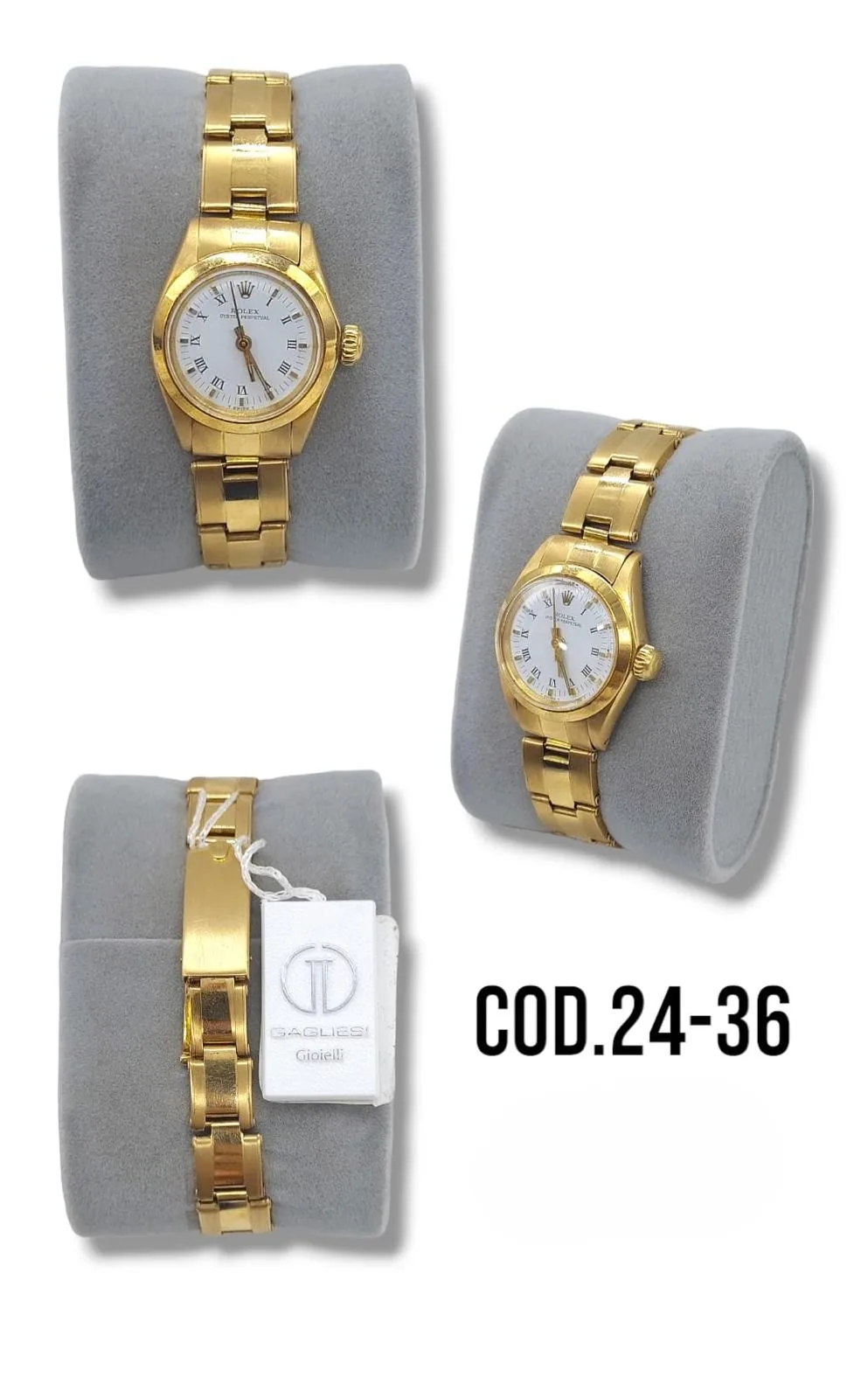 ROLEX LADY OYSTER PERPETUAL ORO GIALLO NUMERI ROMANI