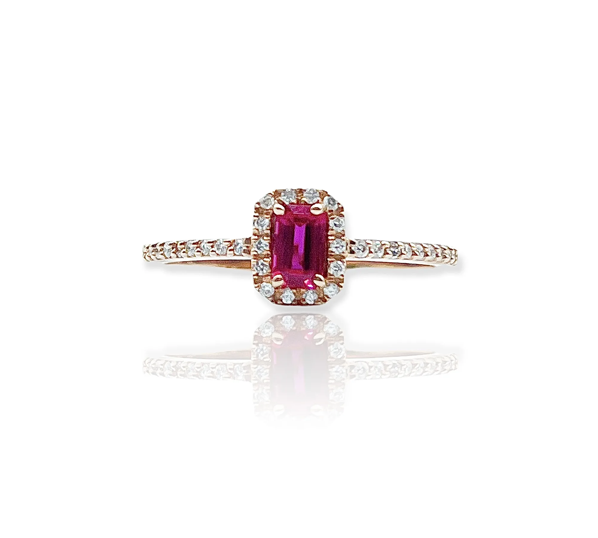 Anello diamanti e rubino