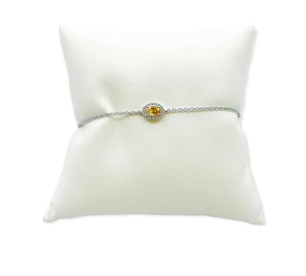 Bracciale con diamanti e peridoto giallo di qualità
