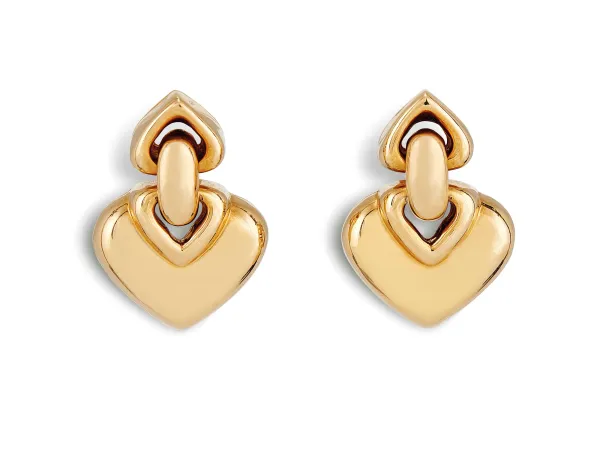 Orecchini Bulgari double heart oro giallo