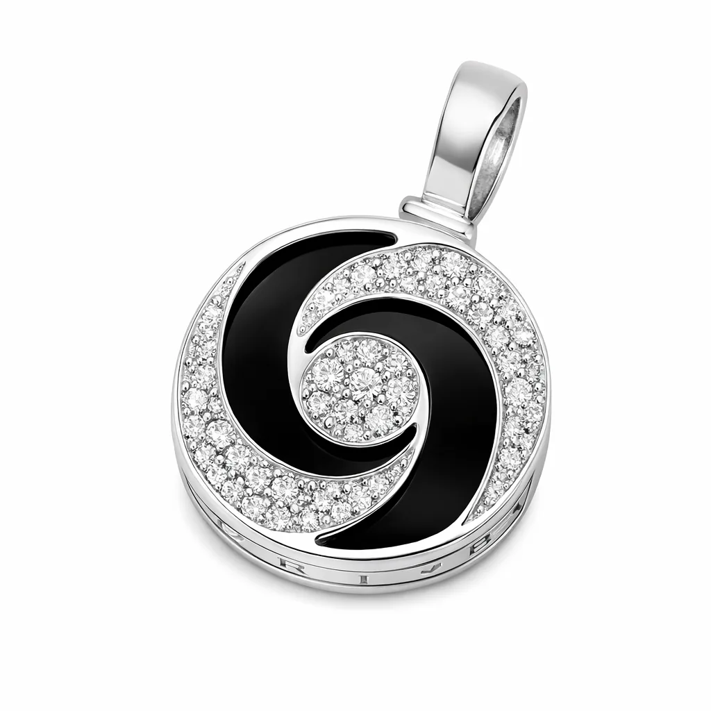 Ciondolo Bulgari optical oro , diamanti e ceramica