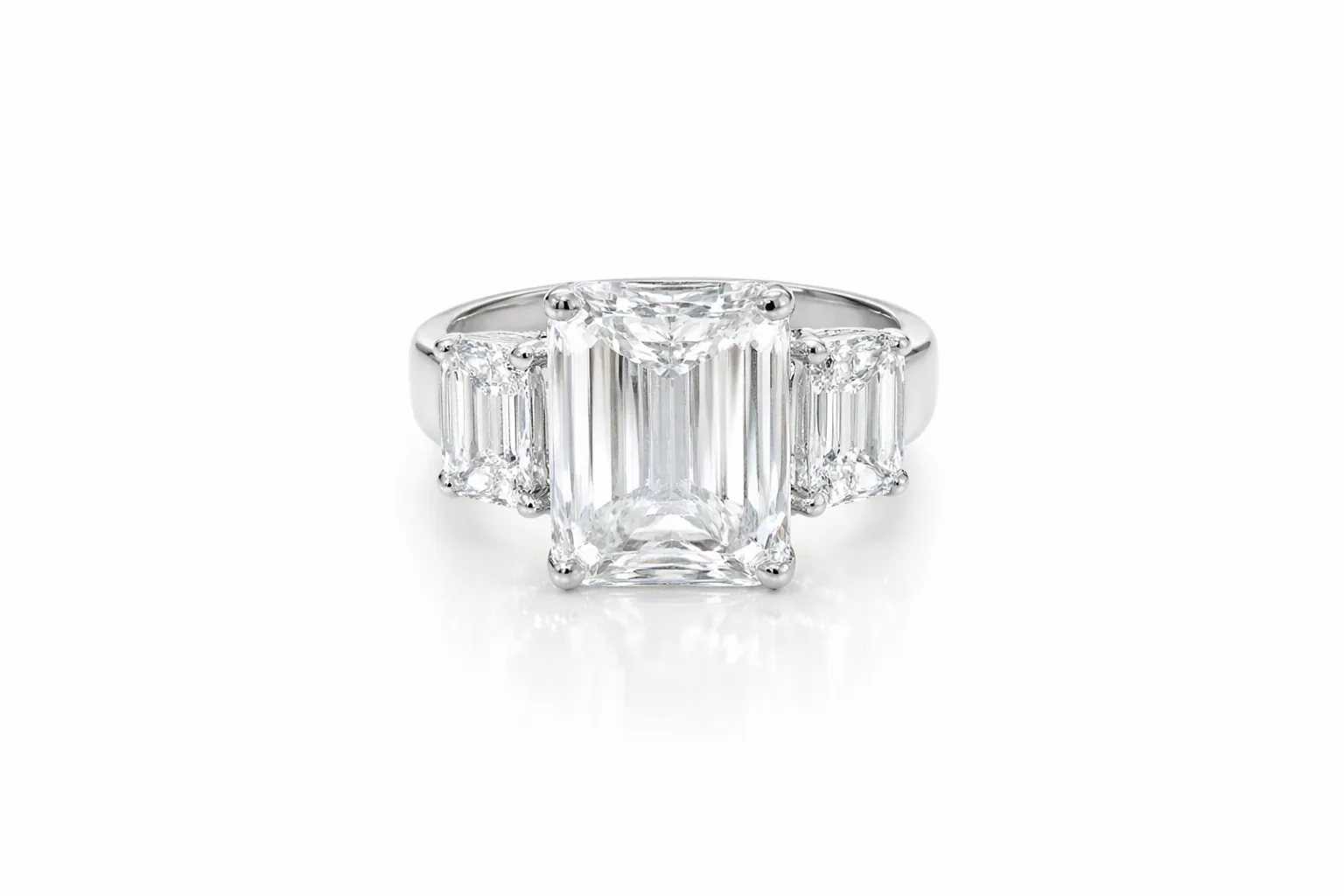 Anello diamanti taglio smeraldo 8,36ct
