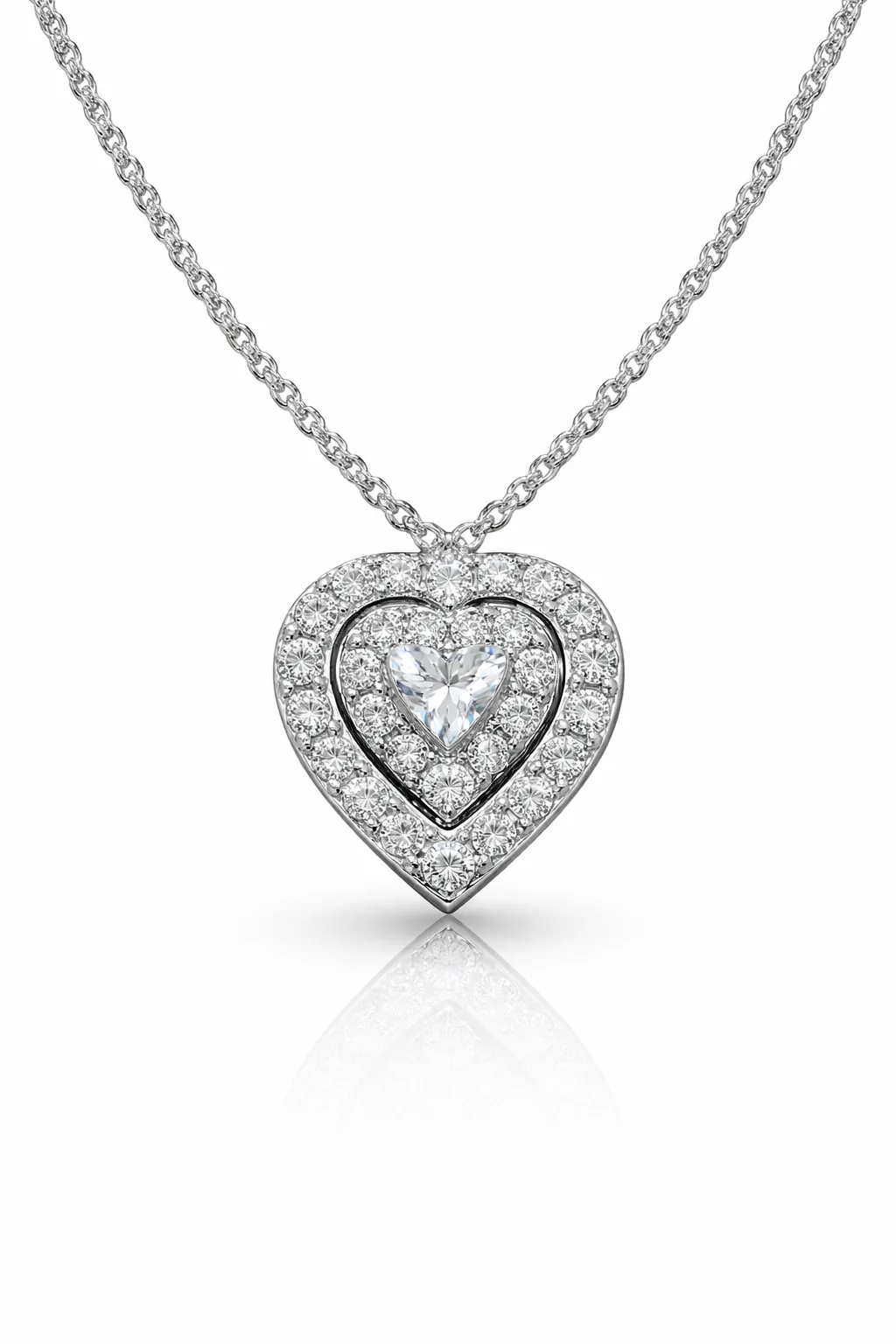 Collana a cuore con diamanti 1,63 ct