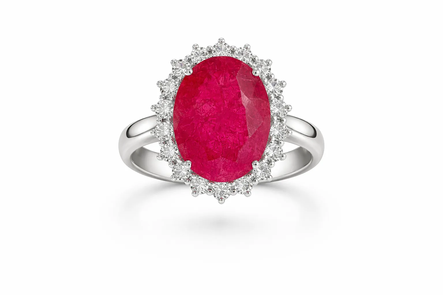 Anello rubino 6,85ct e diamanti