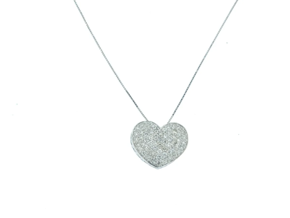 Collana cuore piccolo e diamanti