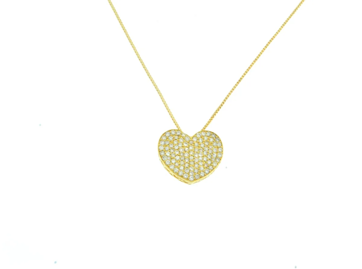 Collana cuore piccolo con diamanti