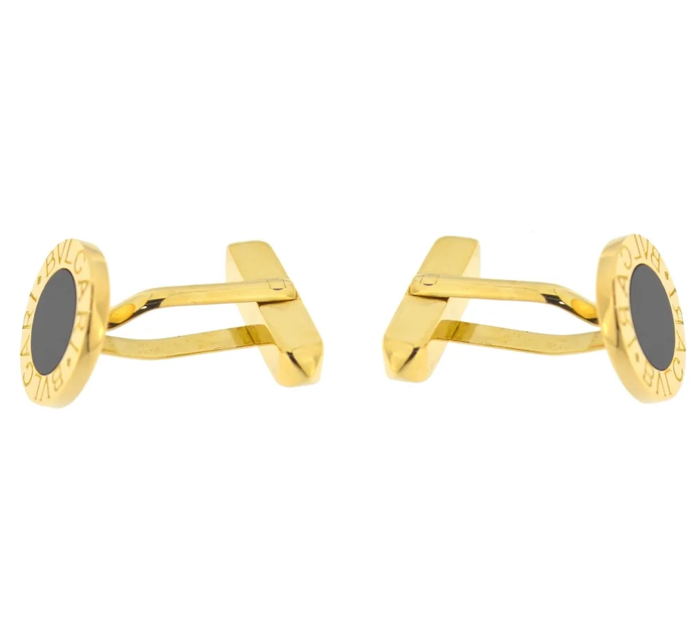 Gemelli firmati Bulgari in oro giallo