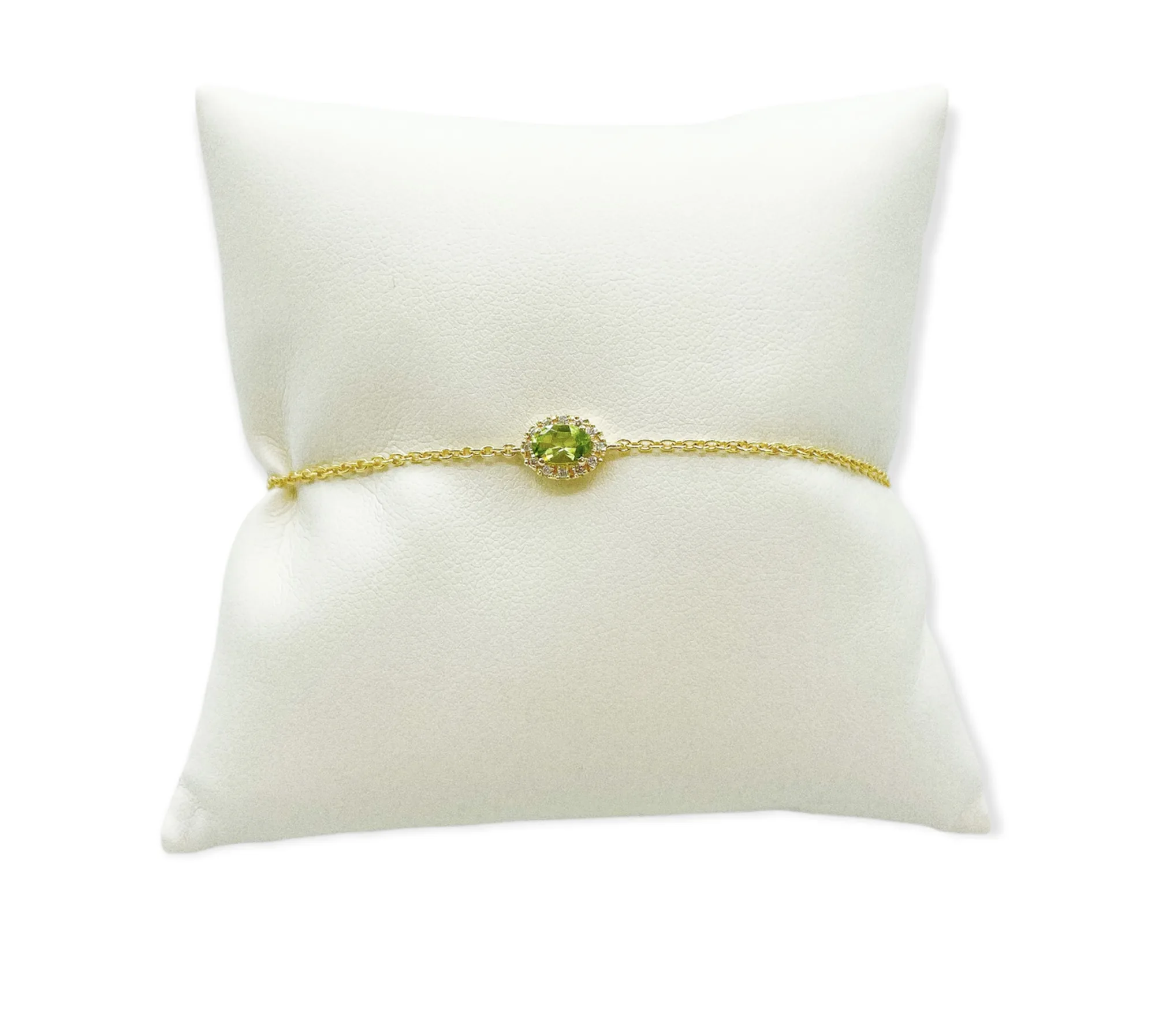 Bracciale con diamanti e citrino verde