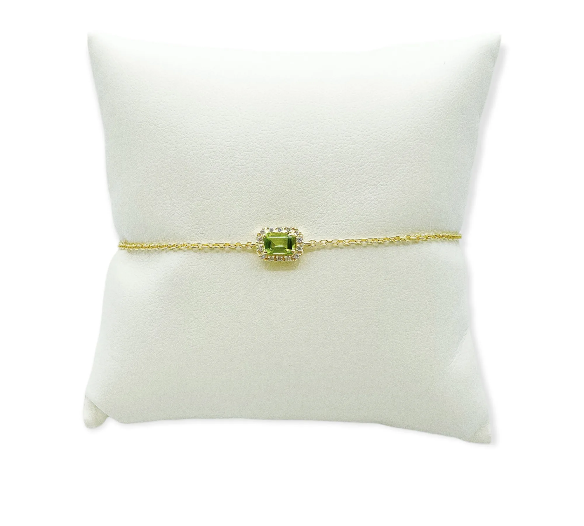 Bracciale con diamanti e citrino verde