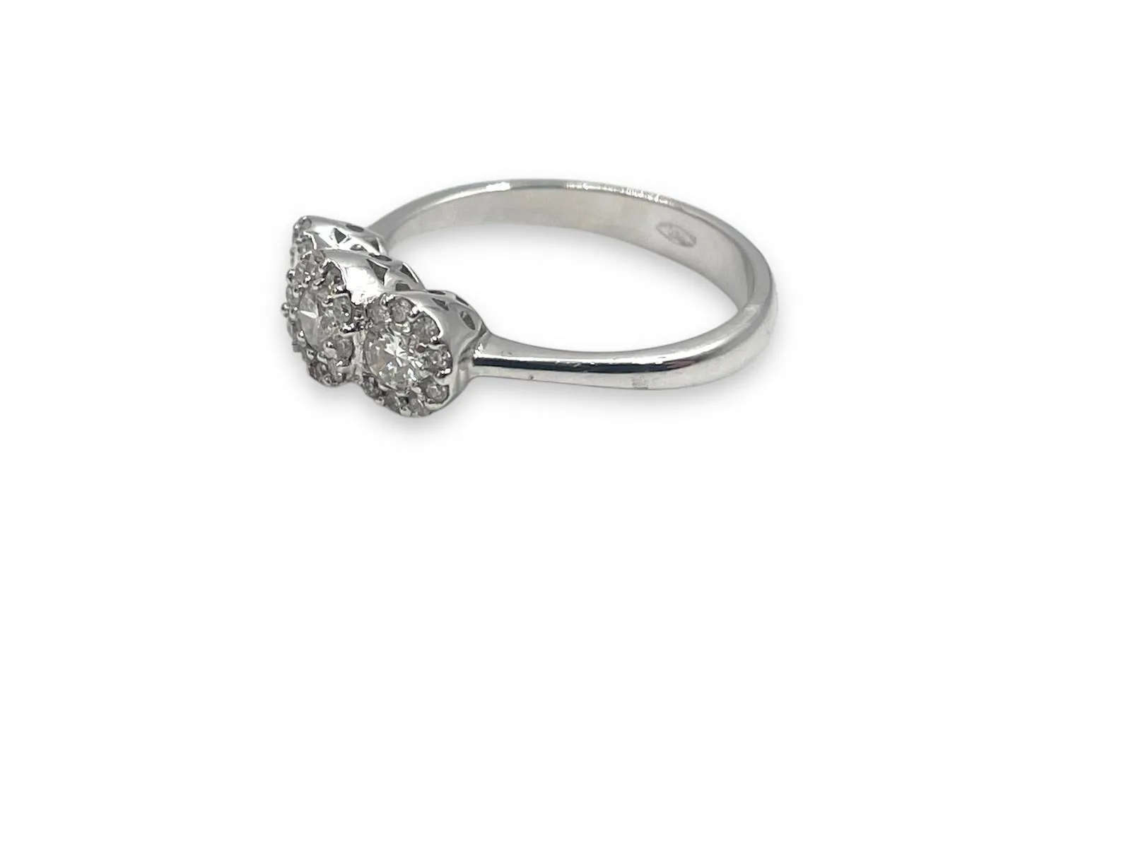 Anello Trilogy Oro Bianco con Diamanti