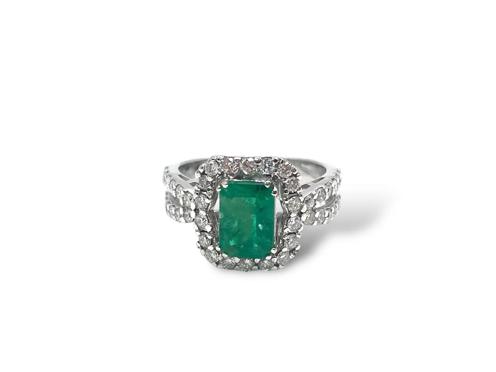 Anello con smeraldo e diamanti