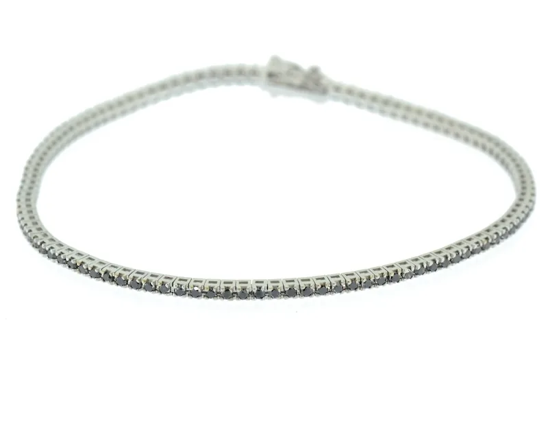 Tennis oro bianco con diamanti neri