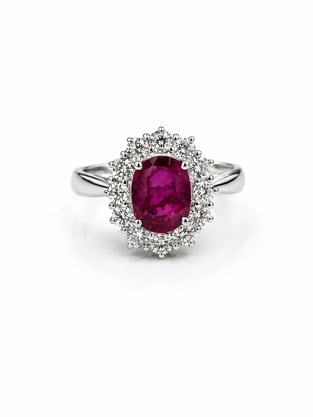Anello a fiore rubino e diamanti
