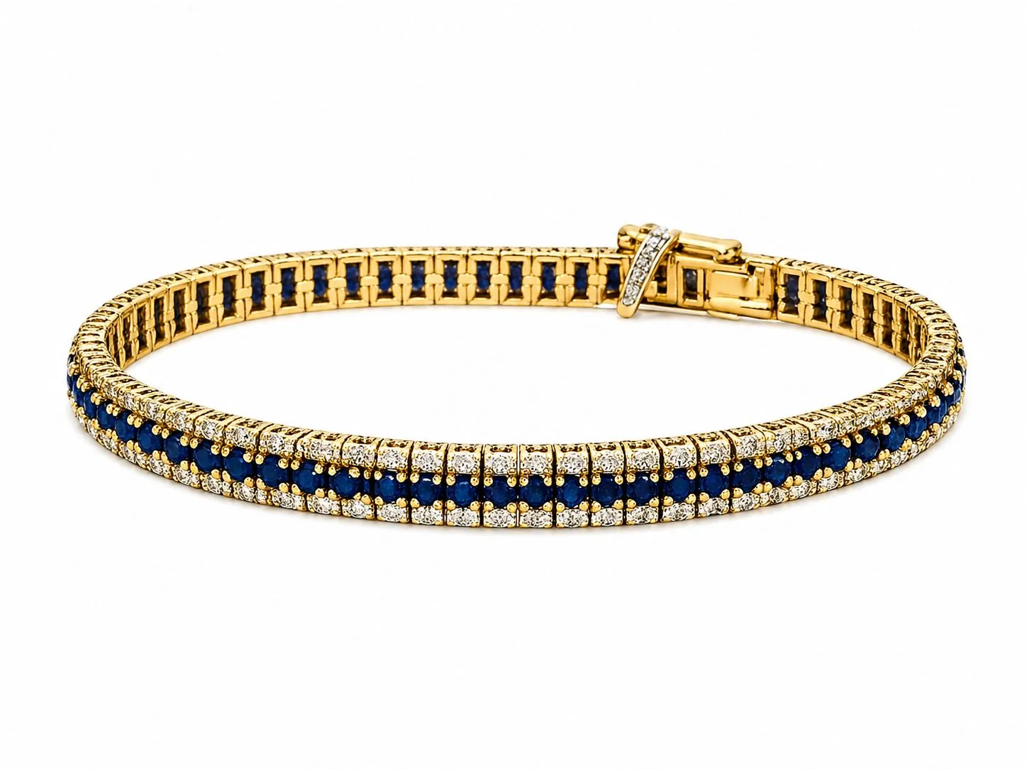 Bracciale oro giallo zaffiri e diamanti