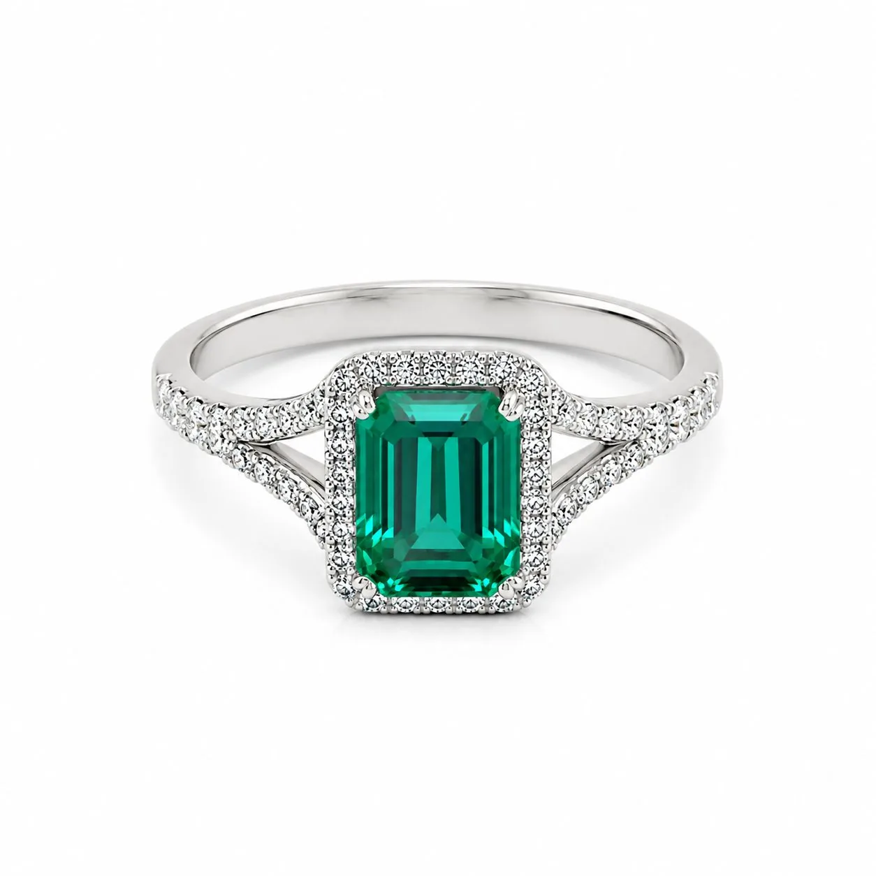 Anello smeraldo colombiano e diamanti