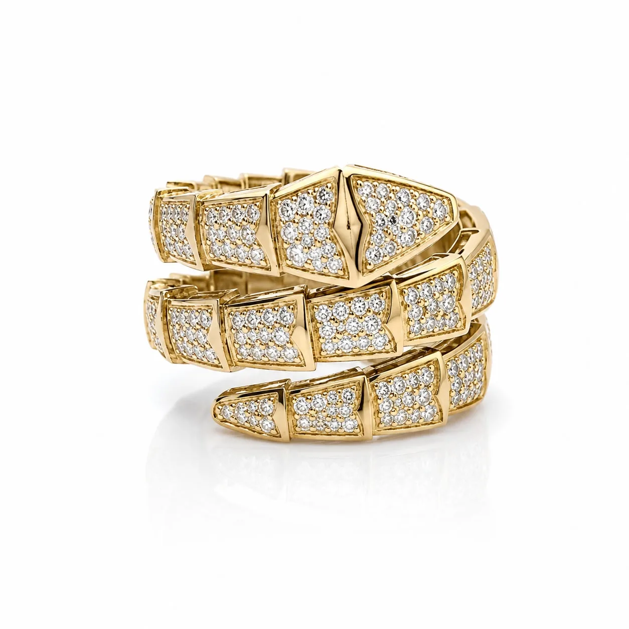 Anello serpente oro giallo e diamanti