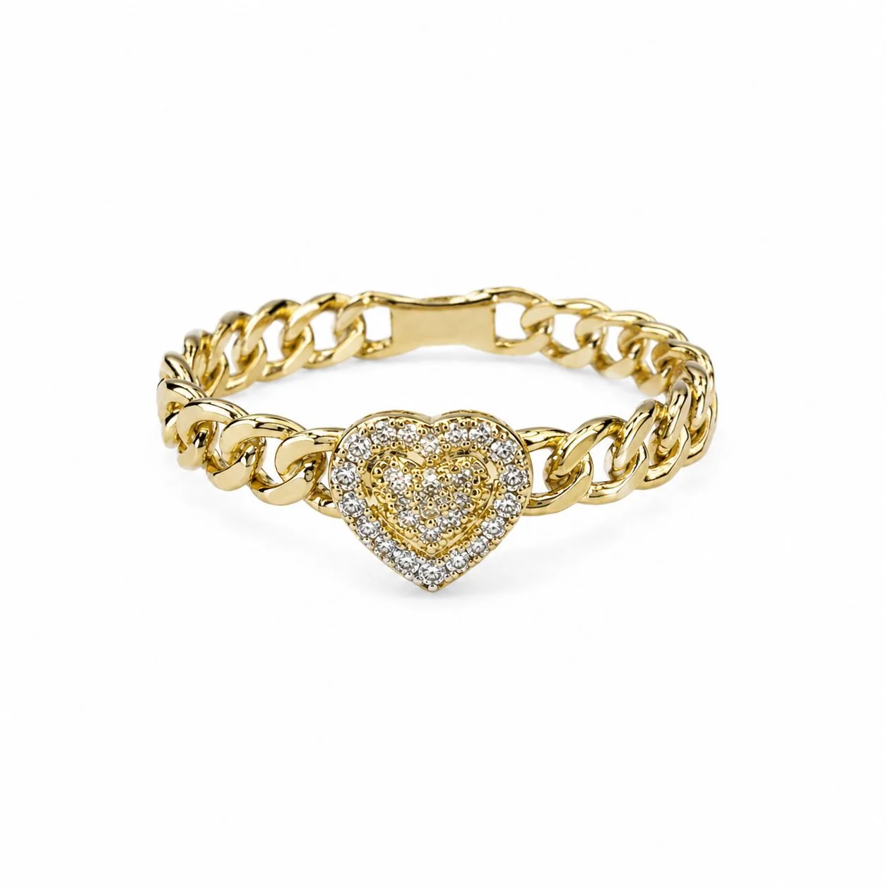 Anello groumette con cuore brillanti