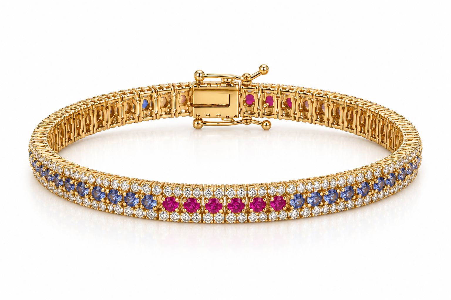 Bracciale raimbow con zaffiri e diamanti