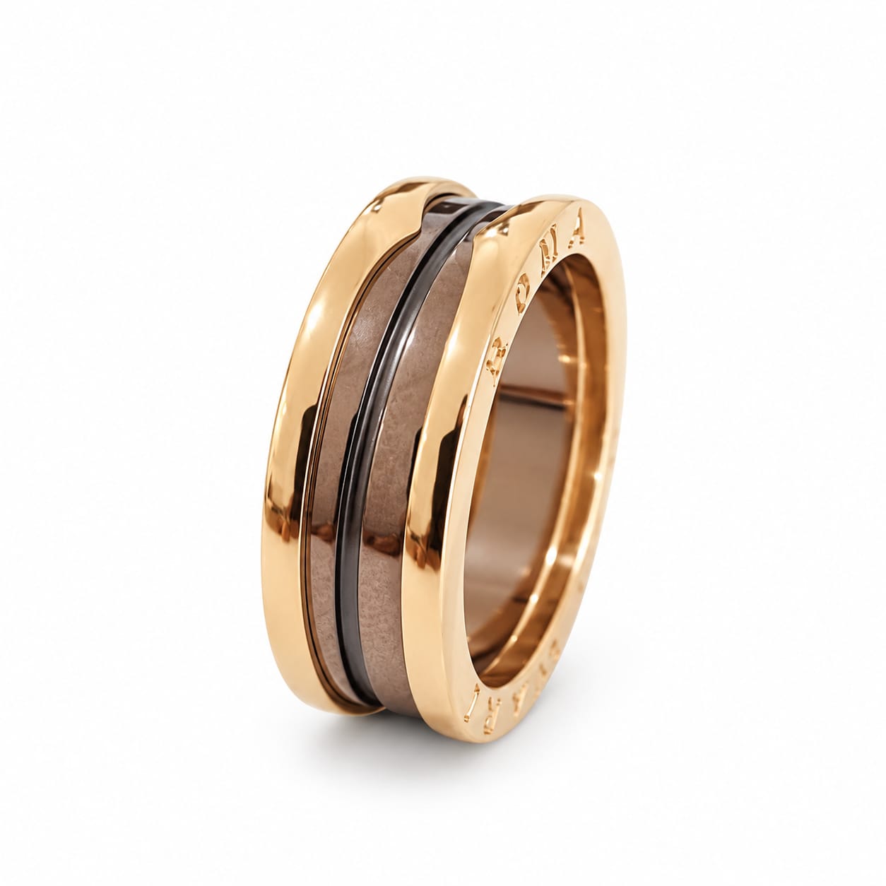 Bulgari oro rosa e ceramica bronzo