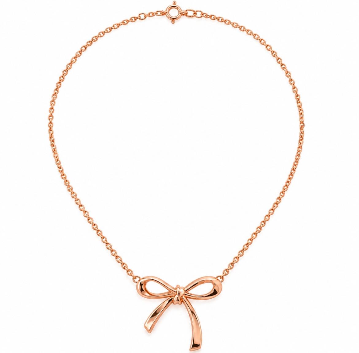 Collana tiffany oro rosa fiocco