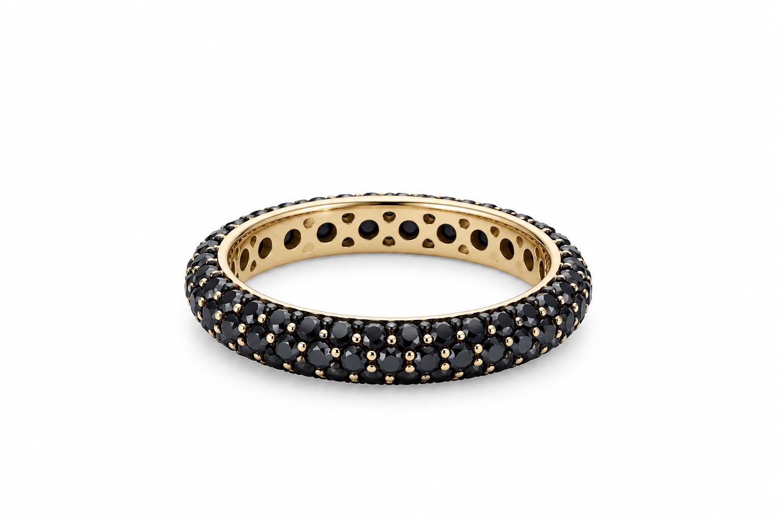 Anello eternity oro rosa e diamanti neri